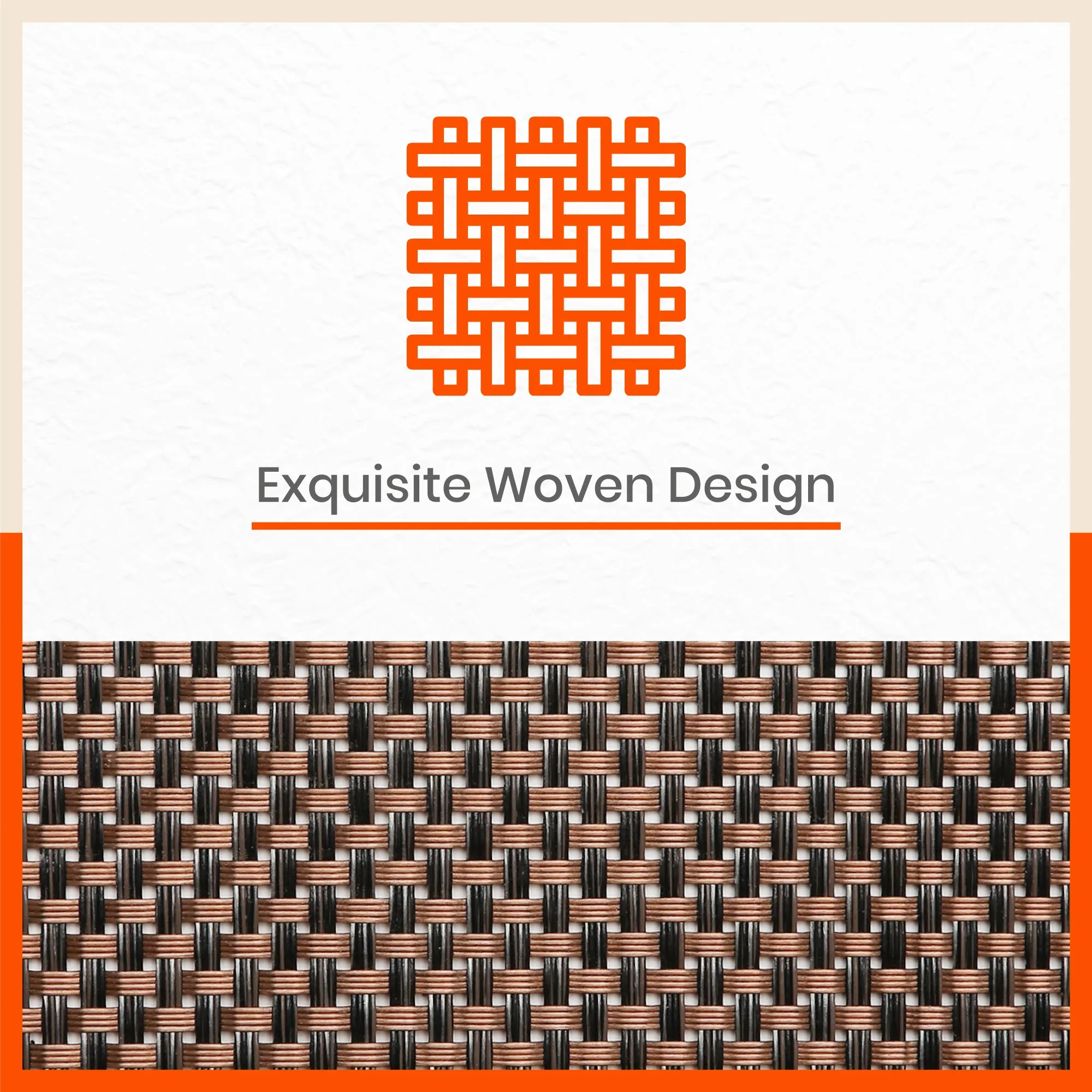 Woven PVC Table Mats / Placemats for Dining Table at Home (Soho -Set of 6)