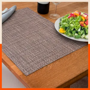 Woven PVC Table Mats / Placemats for Dining Table for Home (Cora Set of 6)