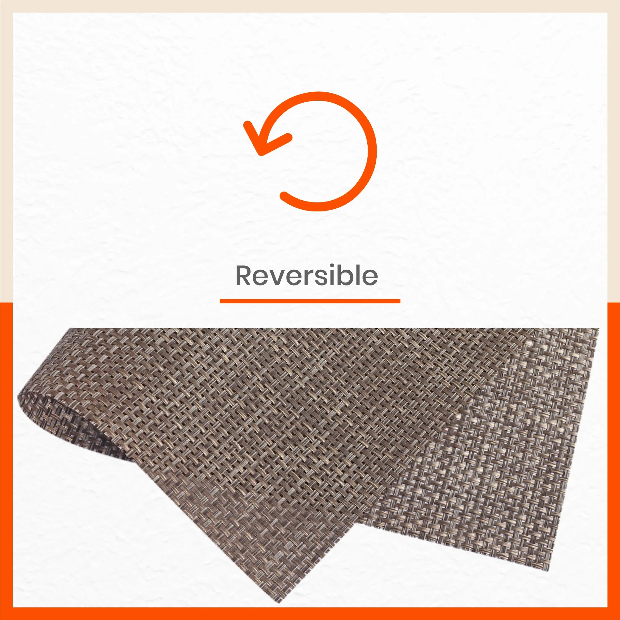 Woven PVC Table Mats / Placemats for Dining Table for Home (Cora Set of 6)