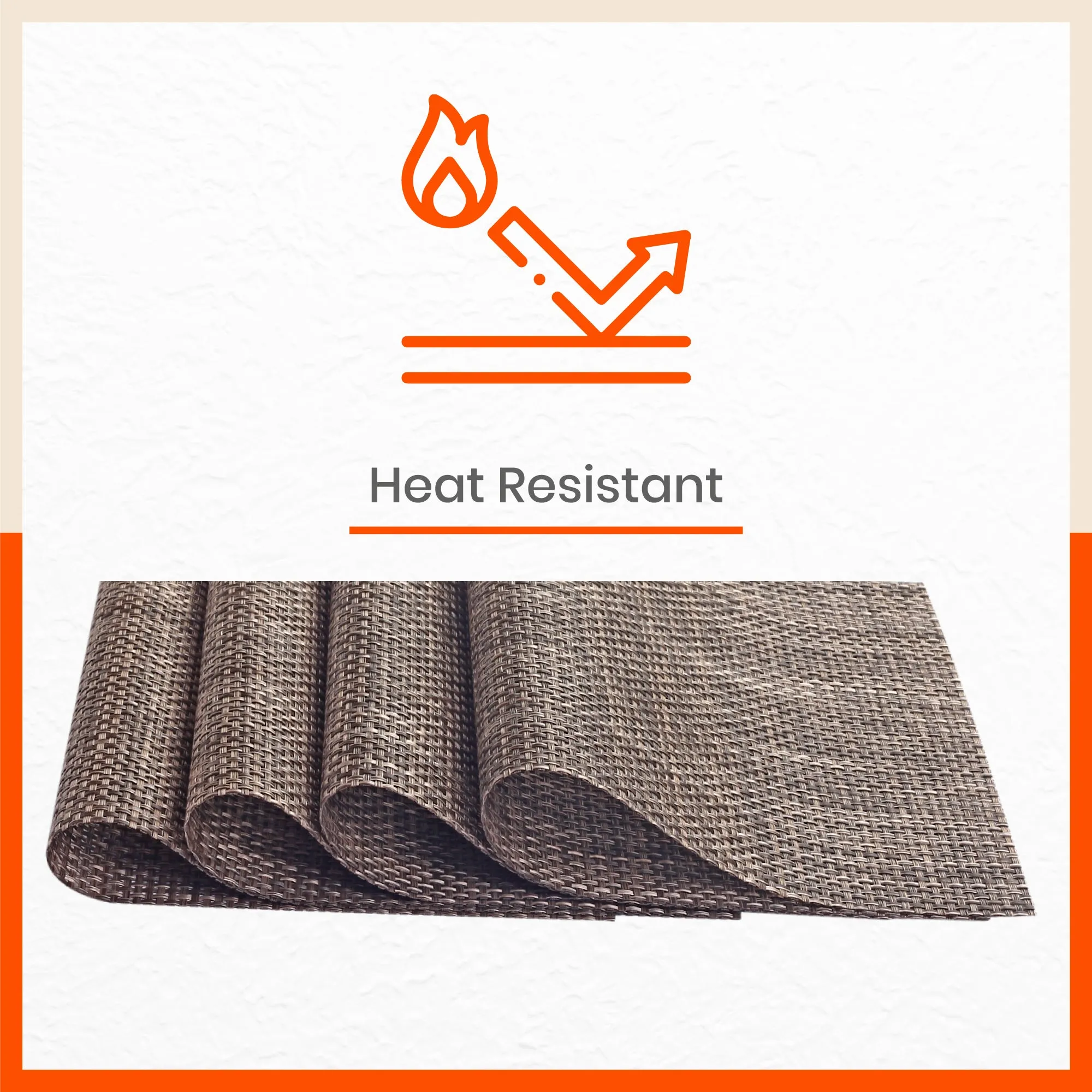 Woven PVC Table Mats / Placemats for Dining Table for Home (Cora Set of 6)
