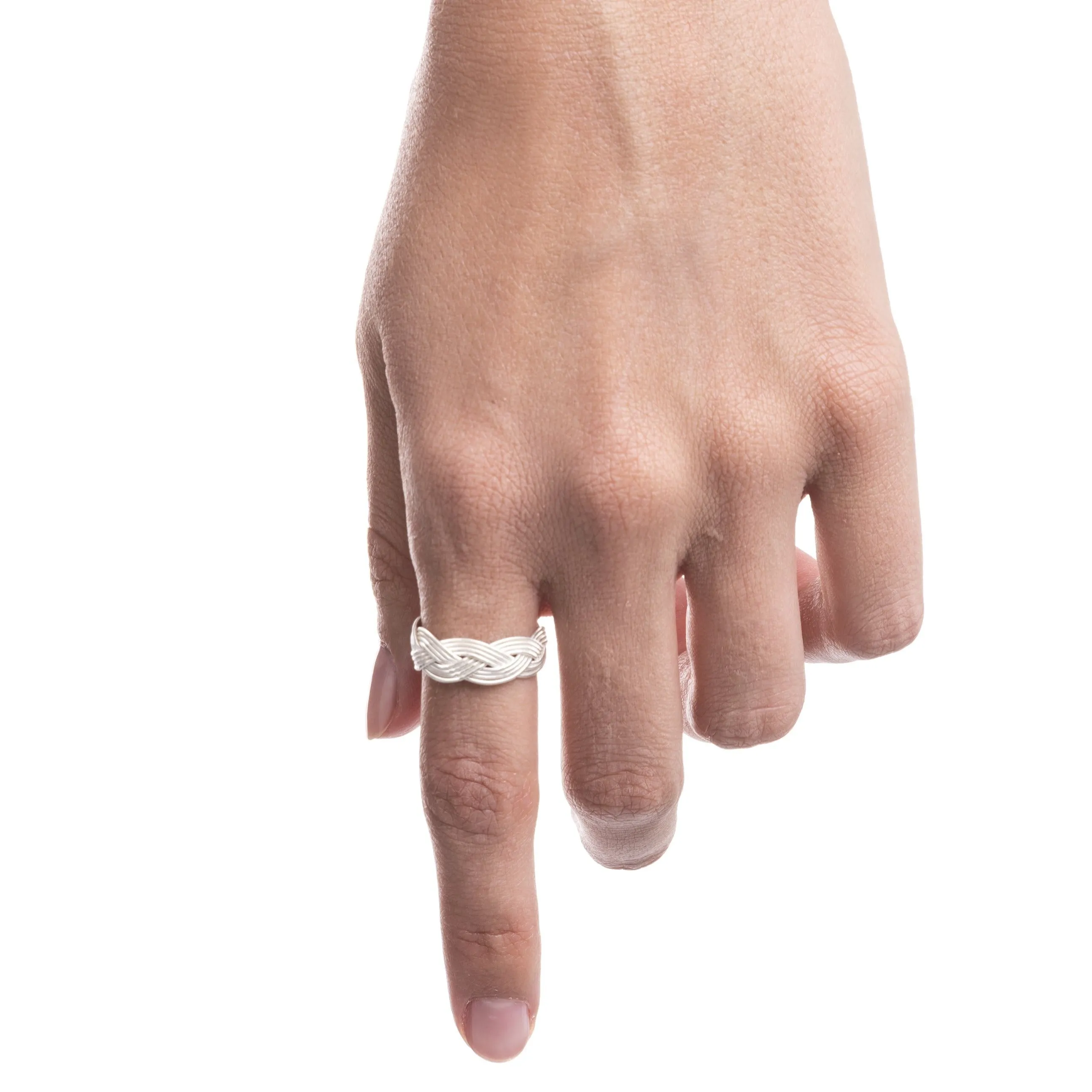 Woven Silver Ring - Hopa (dark)