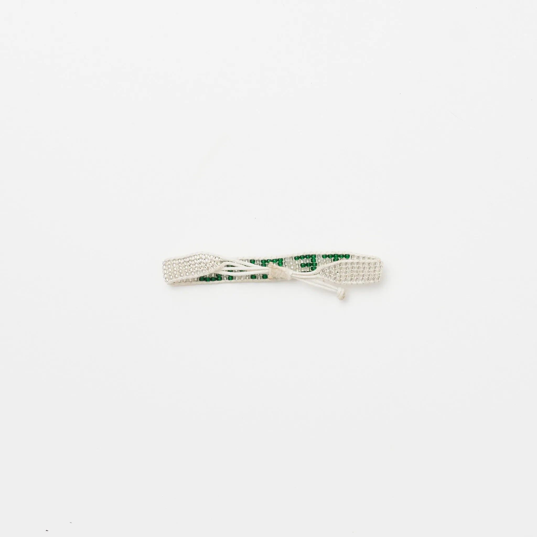 Woven TE AMO Bracelet - Silver/Green