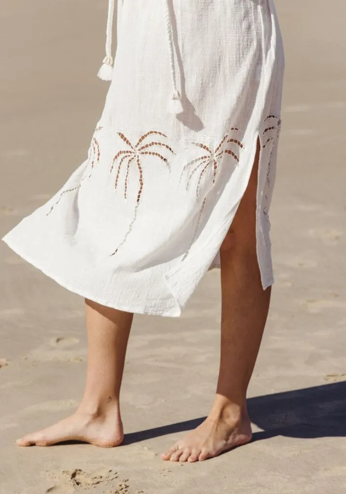 WS 3 Palms Dress - White