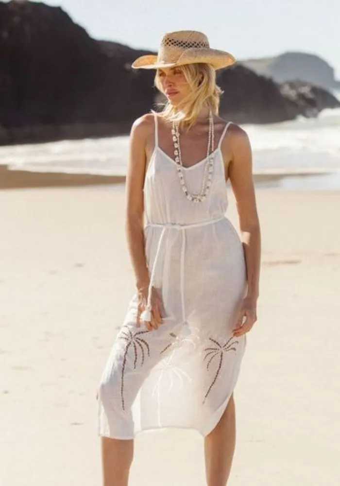 WS 3 Palms Dress - White