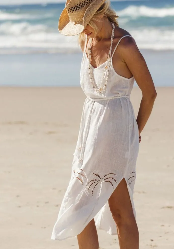 WS 3 Palms Dress - White