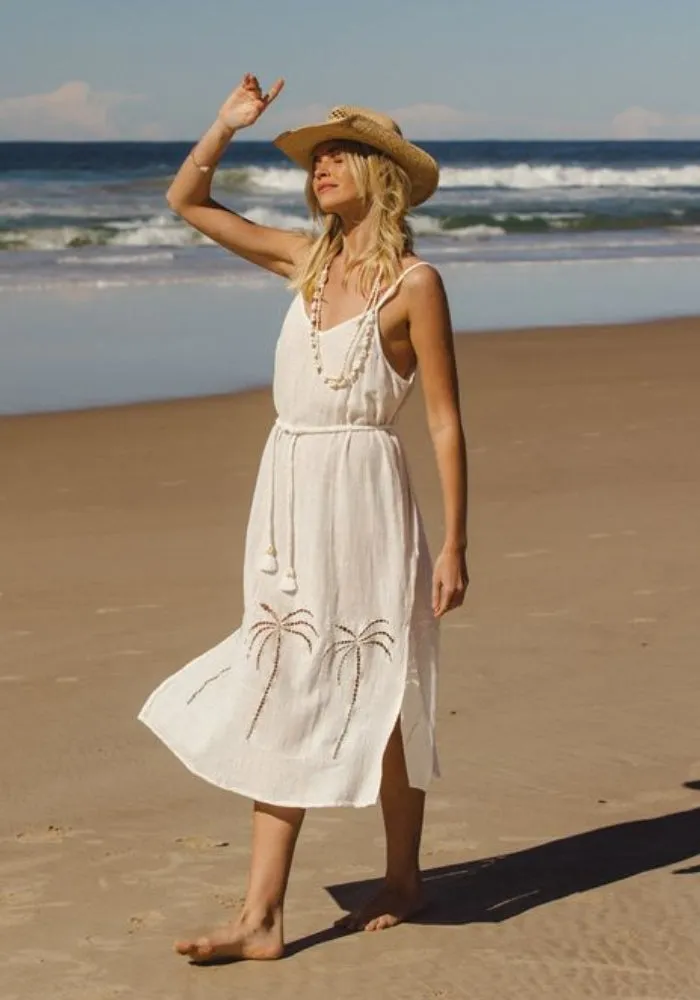 WS 3 Palms Dress - White