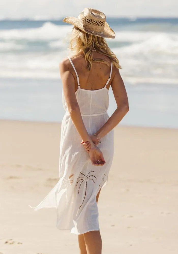 WS 3 Palms Dress - White