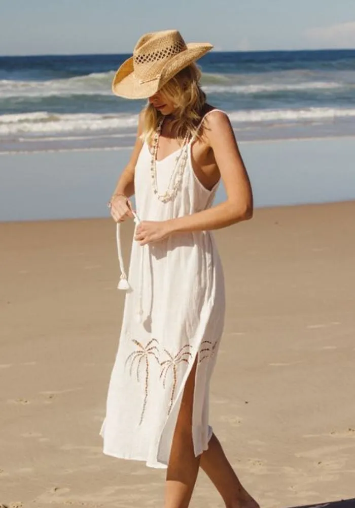 WS 3 Palms Dress - White