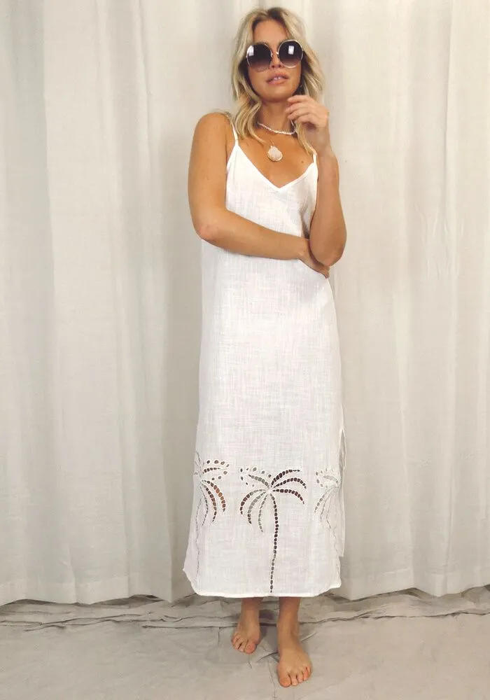 WS 3 Palms Dress - White