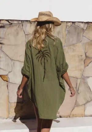 WS 3 Palms Shirt Dress - Cactus