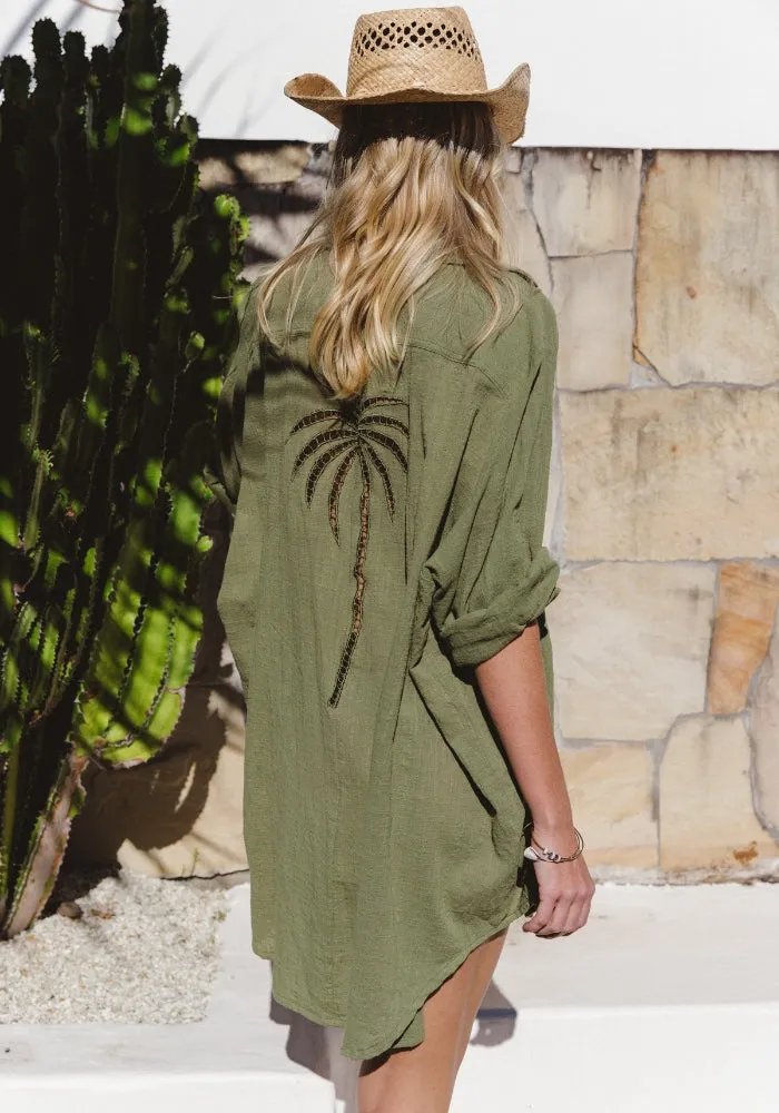 WS 3 Palms Shirt Dress - Cactus