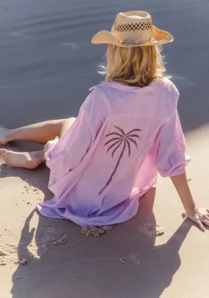 WS 3 Palms Shirt  Dress - Orchid