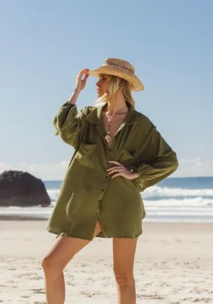 WS Capri Shirt Dress - Cactus