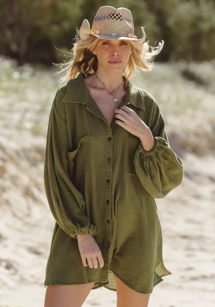 WS Capri Shirt Dress - Cactus