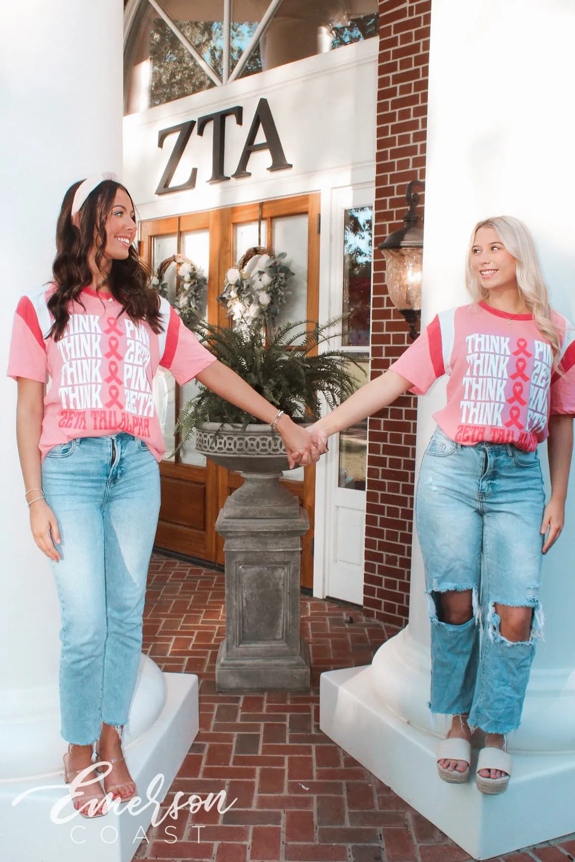 Zeta Tau Alpha Think Pink Retro Jersey Tee