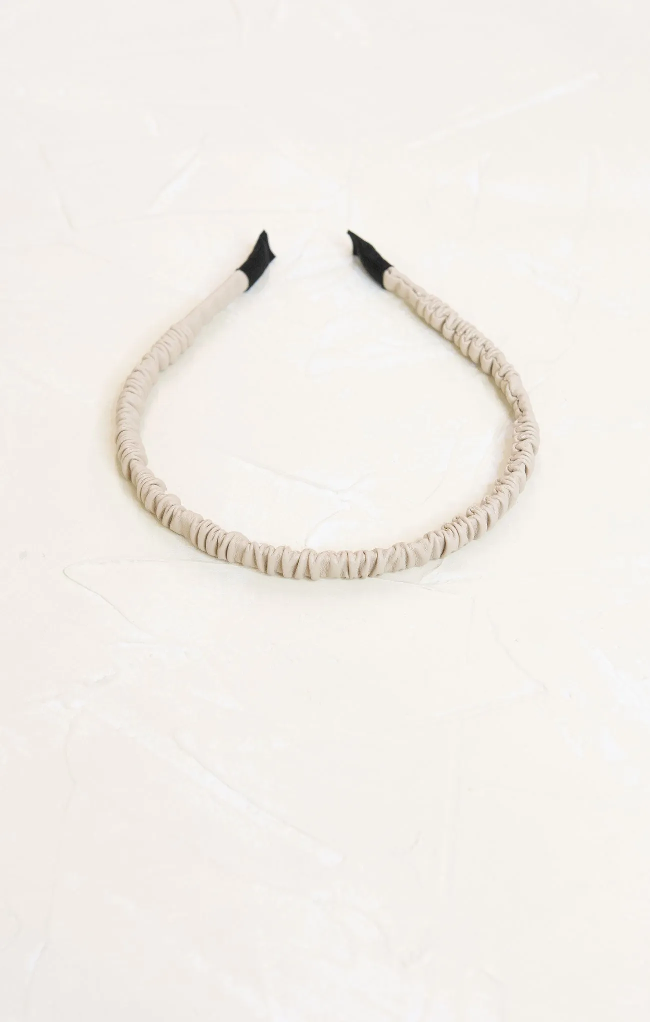 Zoey Ruffled Thin Faux Leather Headband